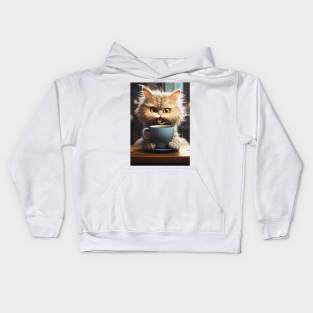 Funny Cat Drinking Kids Hoodie